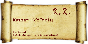 Katzer Károly névjegykártya